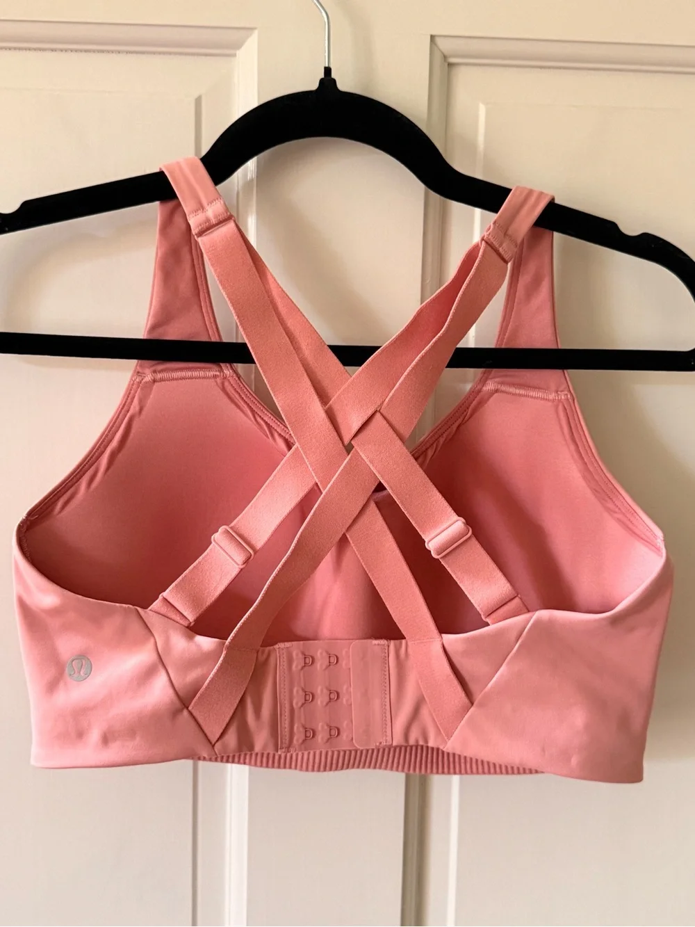 Lululemon High Support Sports Bra Blush Pink Adjustable Crossback 34DD